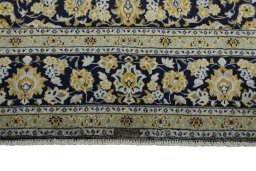 Full view of 2000s Kashan rug from Iran / Persia, 409 × 315 cm in Blue tones
