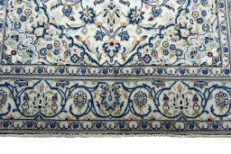 Full view of 2000s Kashan rug from Iran / Persia, 263 × 148 cm in Beige tones
