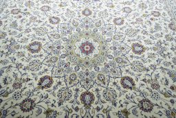 Central medallion detail of 2000s Kashan rug from Iran / Persia