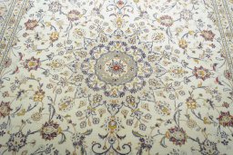 Central medallion detail of 2000s Kashan rug from Iran / Persia