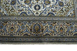 Full view of 2000s Kashan rug from Iran / Persia, 320 × 194 cm in Beige tones