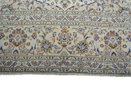 Full view of 2000s Kashan rug from Iran / Persia, 416 × 296 cm in Beige tones