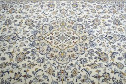 Central medallion detail of 2000s Kashan rug from Iran / Persia