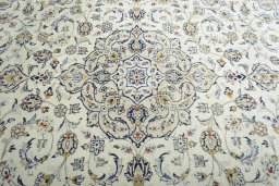 Central medallion detail of 2000s Kashan rug from Iran / Persia