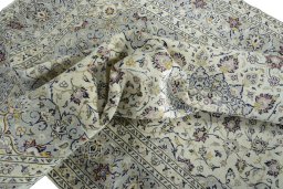 Surface texture of New Kashan rug with natural Wool and intricate pattern