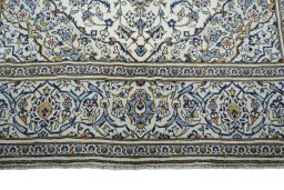 Full view of 2000s Kashan rug from Iran / Persia, 307 × 196 cm in Beige tones