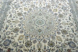 Central medallion detail of 2000s Kashan rug from Iran / Persia