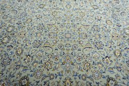 Central medallion detail of 2000s Kashan rug from Iran / Persia