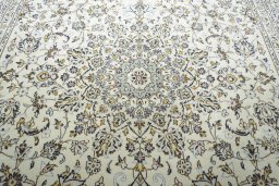Central medallion detail of 2000s Kashan rug from Iran / Persia