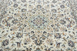Central medallion detail of 2000s Kashan rug from Iran / Persia