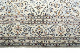 Full view of 2000s Kashan rug from Iran / Persia, 351 × 243 cm in Beige tones