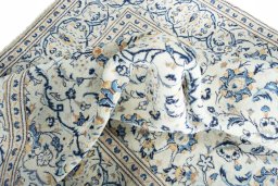 Surface texture of New Kashan rug with natural Wool and intricate pattern