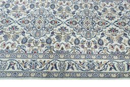 Close-up detail of 2000s Kashan rug from Iran / Persia showing Wool weave