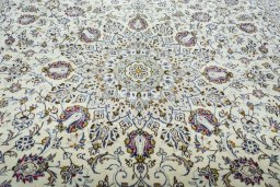 Central medallion detail of 2000s Kashan rug from Iran / Persia