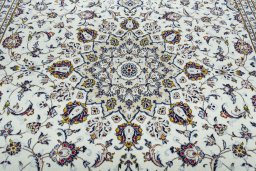 Central medallion detail of 2000s Kashan rug from Iran / Persia