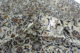 Surface texture of New Kashan rug with natural Wool and intricate pattern
