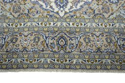 Full view of 2000s Kashan rug from Iran / Persia, 350 × 244 cm in Beige tones