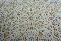 Central medallion detail of 2000s Kashan rug from Iran / Persia