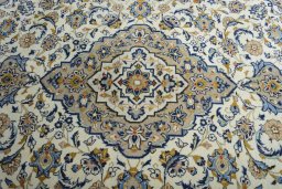 Central medallion detail of 2000s Kashan rug from Iran / Persia