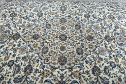 Central medallion detail of 2000s Kashan rug from Iran / Persia