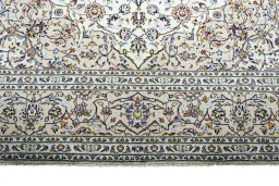 Full view of 2000s Kashan rug from Iran / Persia, 350 × 242 cm in Beige tones
