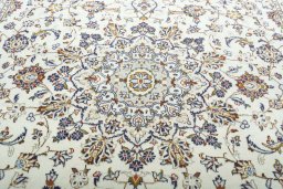 Central medallion detail of 2000s Kashan rug from Iran / Persia