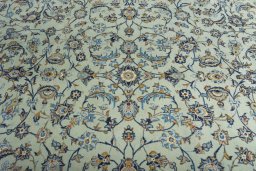 Central medallion detail of 2000s Kashan rug from Iran / Persia