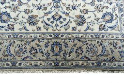 Full view of 2000s Kashan rug from Iran / Persia, 261 × 165 cm in Beige tones