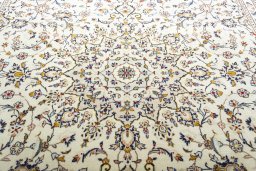 Central medallion detail of 2000s Kashan rug from Iran / Persia