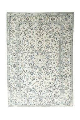 Full view of 2000s Kashan rug from Iran / Persia, 348 × 245 cm in Beige tones