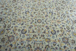 Central medallion detail of 2000s Kashan rug from Iran / Persia