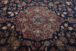 Central medallion detail of 1930s Kashan rug from Iran / Persia