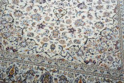 Central medallion detail of 2000s Kashan rug from Iran / Persia