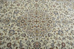 Central medallion detail of 2000s Kashan rug from Iran / Persia