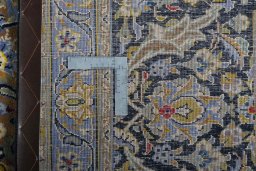 Surface texture of New Kashan rug with natural Cork and intricate pattern