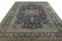 Surface texture of New Kashan rug with natural Cork and intricate pattern
