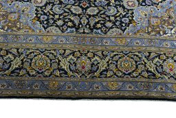 Close-up detail of New Kashan rug from Iran / Persia showing Cork weave