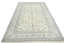 Surface texture of New Kashan rug with natural Cork and intricate pattern