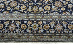 Full view of 2000s Kashan rug from Iran / Persia, 410 × 310 cm in Blue tones