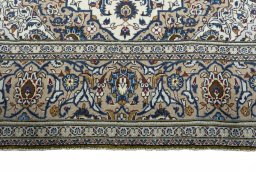 Full view of 2000s Kashan rug from Iran / Persia, 385 × 245 cm in Beige tones