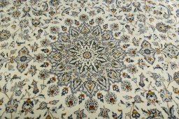 Central medallion detail of 2000s Kashan rug from Iran / Persia