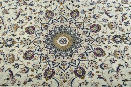 Central medallion detail of 2000s Kashan rug from Iran / Persia