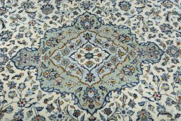 Central medallion detail of 2000s Kashan rug from Iran / Persia