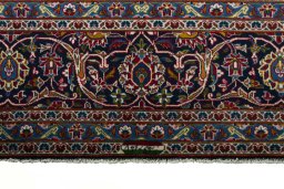 Full view of 2000s Kashan rug from Iran / Persia, 413 × 300 cm in Blue tones