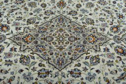 Central medallion detail of 2000s Kashan rug from Iran / Persia