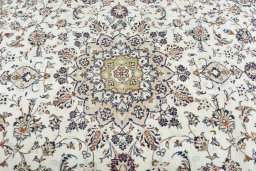 Central medallion detail of 2000s Kashan rug from Iran / Persia