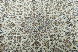 Central medallion detail of 2000s Kashan rug from Iran / Persia