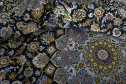 Surface texture of New Kashan rug with natural Wool and intricate pattern