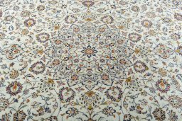 Central medallion detail of 2000s Kashan rug from Iran / Persia