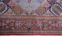 Full view of 1930s Kashan rug from Iran / Persia, 211 × 131 cm in Blue tones